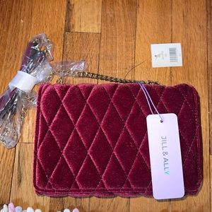 Jill & Ally Quilted Velvet Crossbody Bag